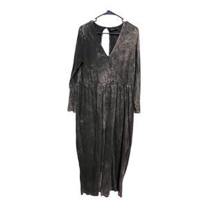 ASOS Metallic Charcoal Long Sleeve Jumpsuit Romper